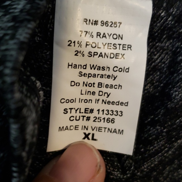 PerSeption Concept blk gray variegated top Women's Size XL - Picture 7 of 7